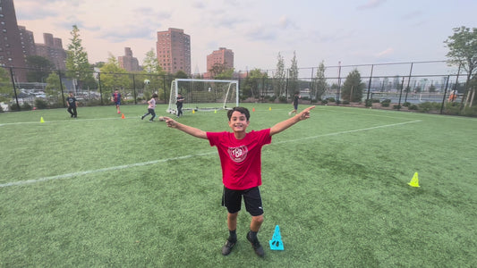 Kids having fun at Tirana Football Club soccer practice in East River Park New York